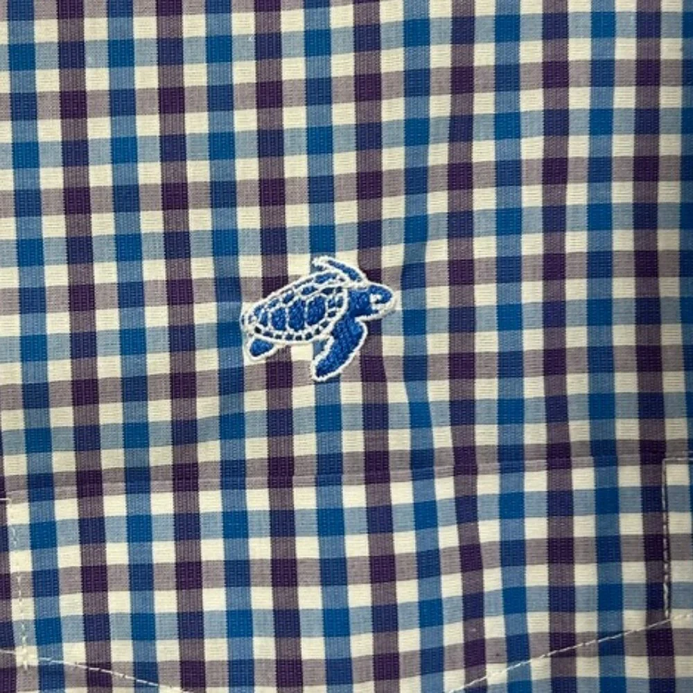 Coastal Provisions‎ Company Blue Gingham Button Down Shirt Men’s Classic Preppy